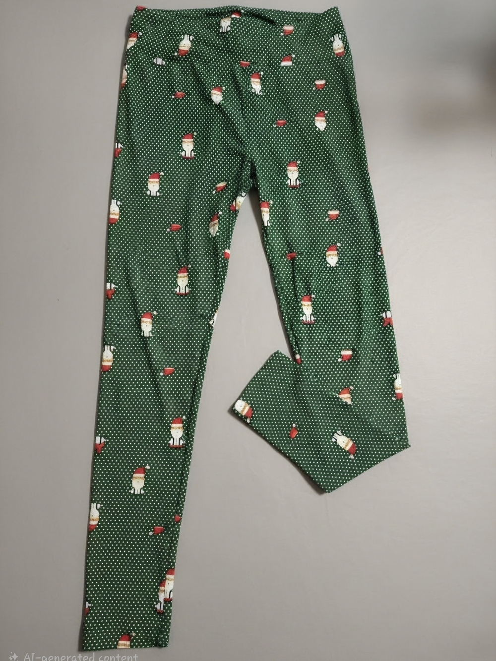 LuLaRoe Green Santa Dot Women's Leggings